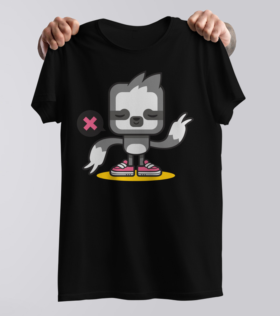 Just A Sloth Peace Emoji Pink Shoes T-Shirt