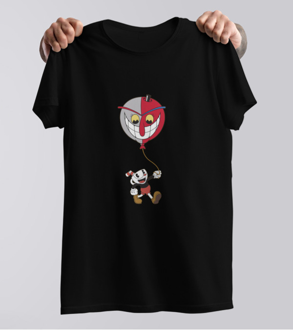 Beppi And Cuphead Smiling Balloon Adventure T-Shirt