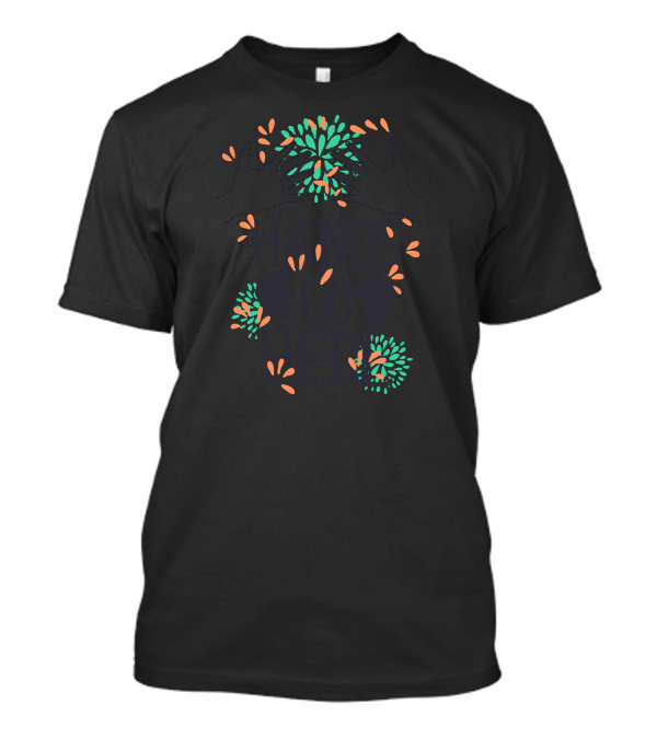 Hands Go Here Cupcakes And Floral Burst T-Shirt