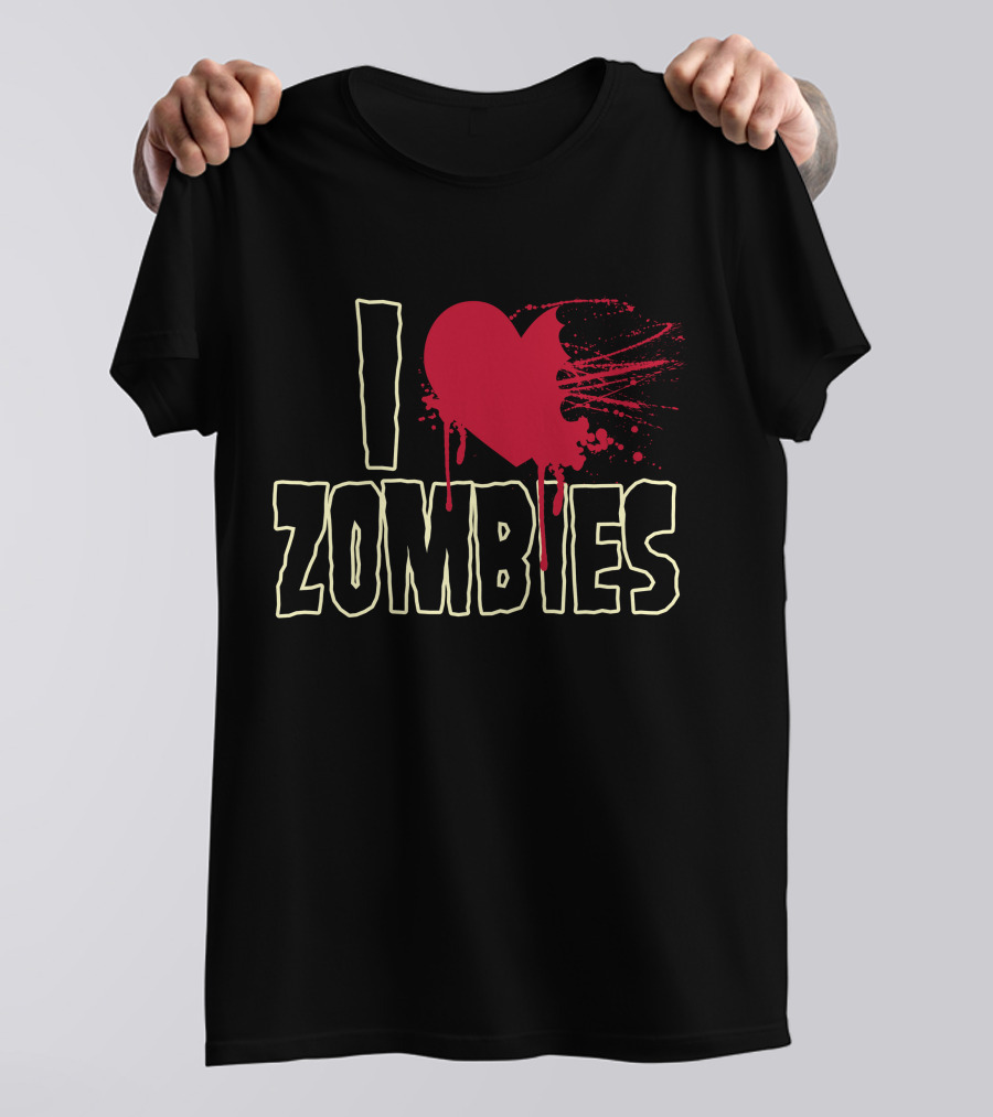 I Heart Zombies Blood Splatter T-Shirt