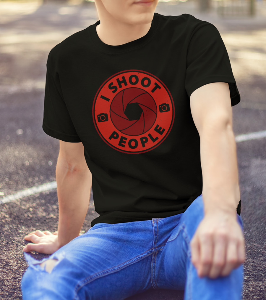 I Shoot People Camera Shutter Red Circle With Cameras T-Shirt