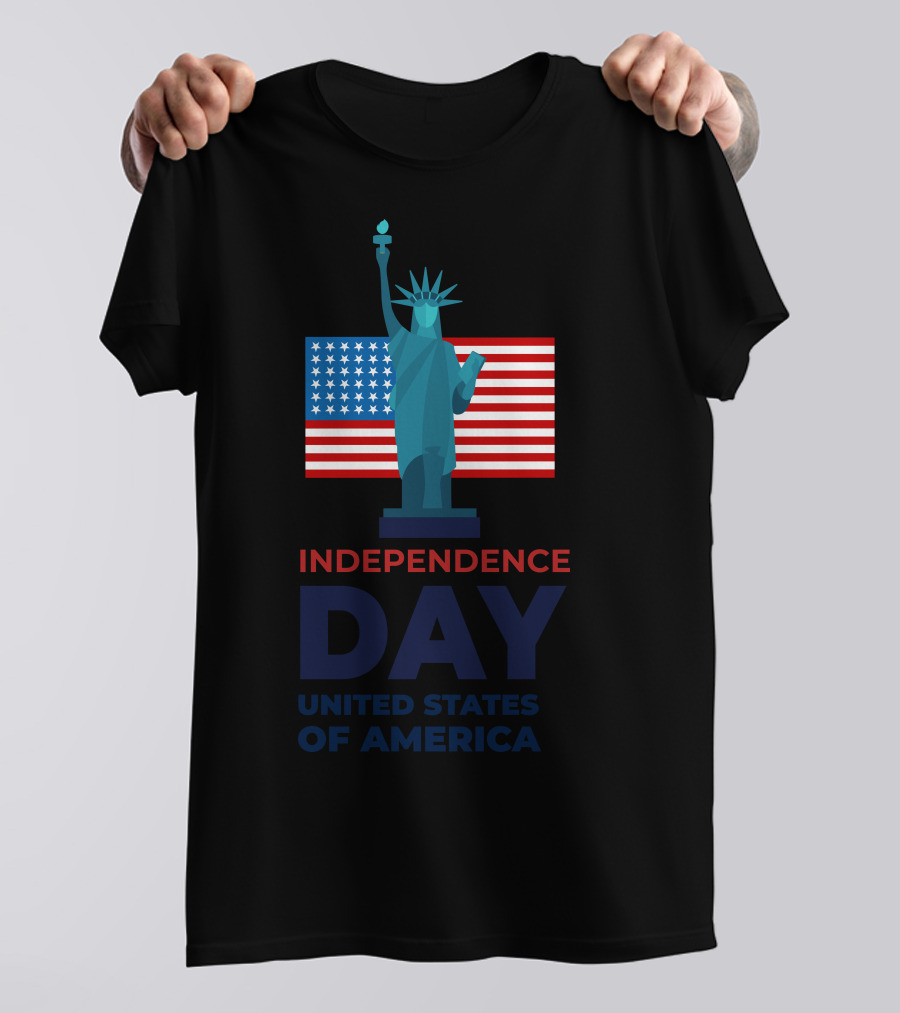 Independence Day United States Of America Statue Of Liberty With Flag T-Shirt