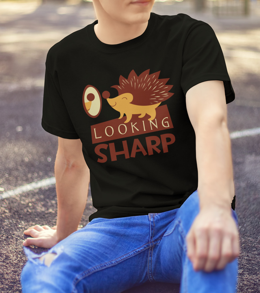 Looking Sharp Hedgehog Mirror Reflections T-Shirt