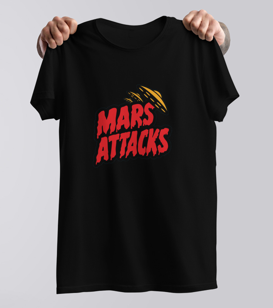 Mars Attacks Flying Saucer Alien Invasion Classic Retro T-Shirt