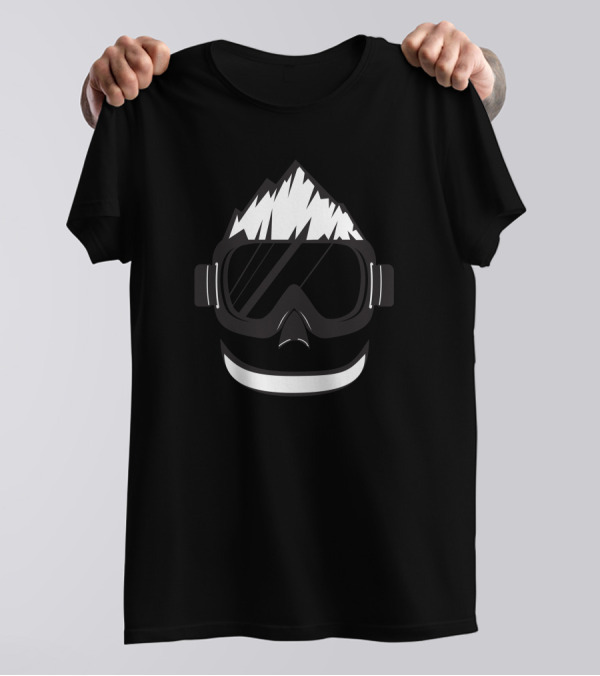 Ski Face Minimalist Goggles And Monochrome Mountain Hair T-Shirt