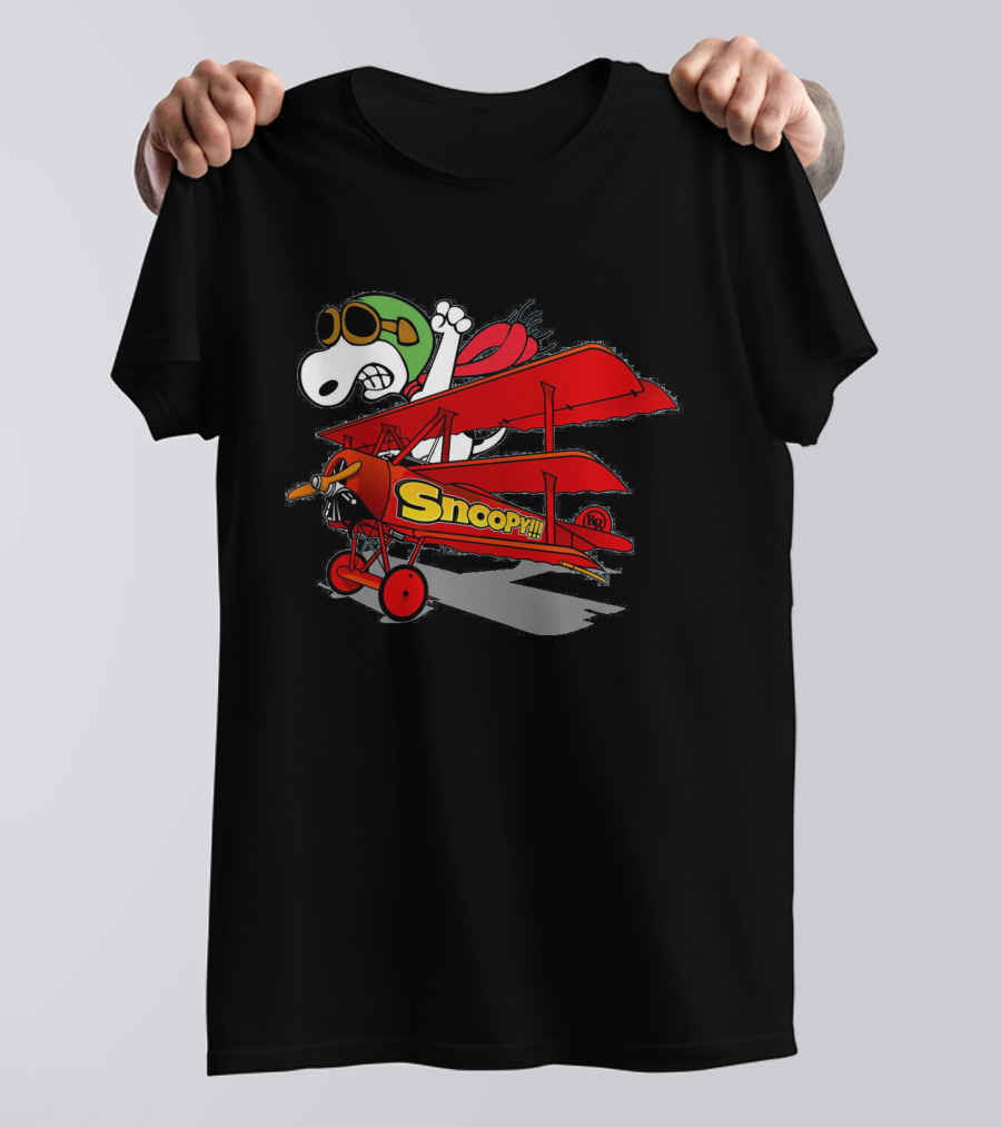 Snoopy Flying Vintage Red Biplane Adventure T-Shirt