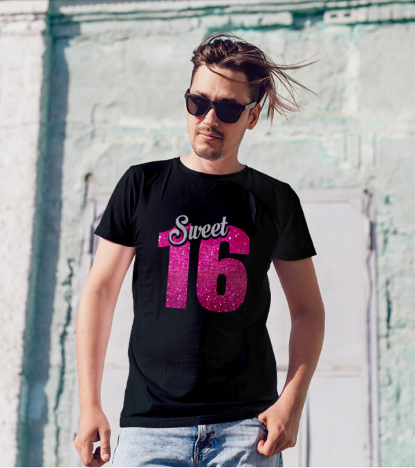 Sweet 16 Pink Glitter T-Shirt
