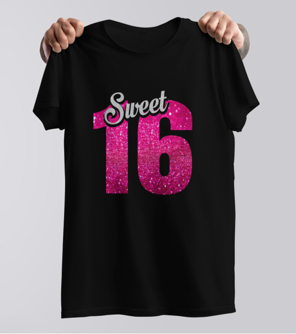 Sweet 16 Pink Glitter T-Shirt