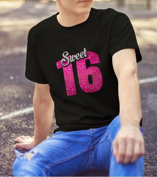 Sweet 16 Pink Glitter T-Shirt