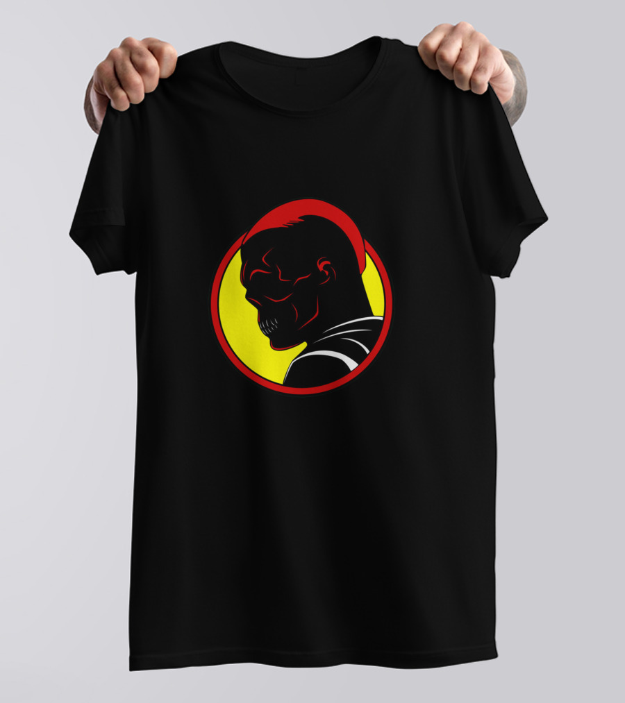 Tracy Skull Red And Yellow Background Circle T-Shirt