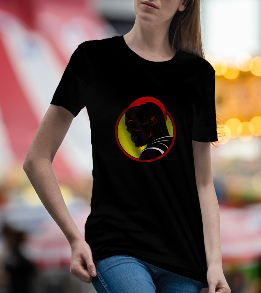 Tracy Skull Red And Yellow Background Circle T-Shirt