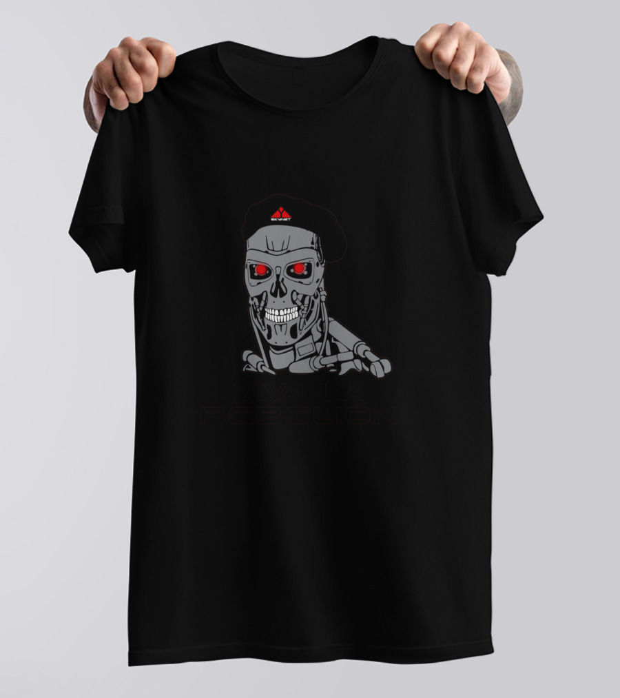 Viva La Rebelion Cyborg Revolution Beret Red Eyes T-Shirt