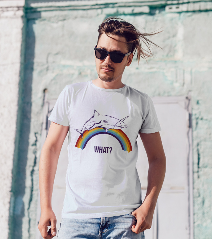 What Rainbow Shark Jumping Over Rainbow T-Shirt