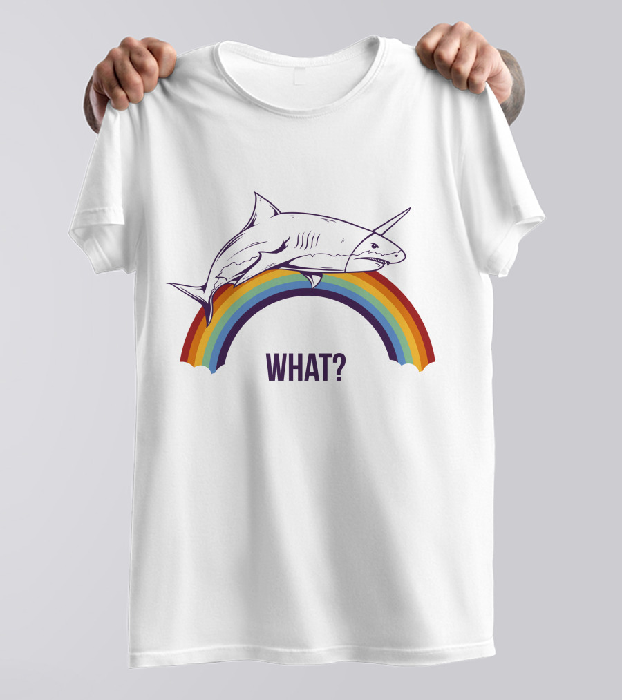 What Rainbow Shark Jumping Over Rainbow T-Shirt