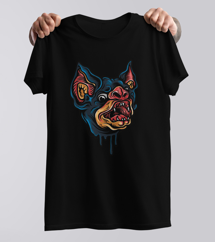 Bat Monster Dripping Fiery Face T-Shirt