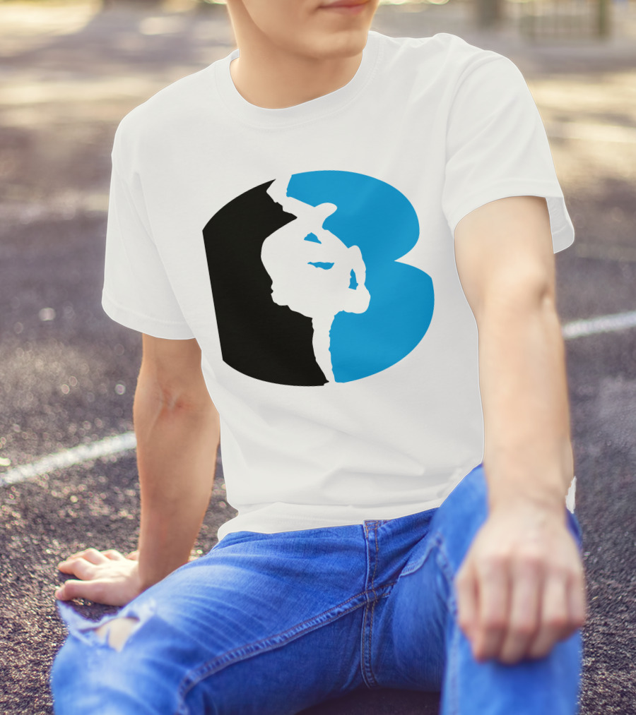Breakdance Freeze B-Boy Silhouette Black And Blue T-Shirt