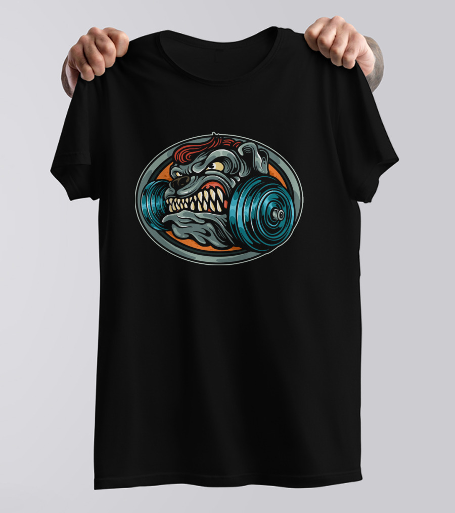 Bulldog Gym Fierce Weightlifting Barbell T-Shirt