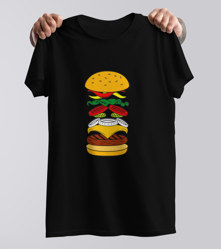 Burger Anatomy Ingredients Layers Detailed Breakdown T-Shirt