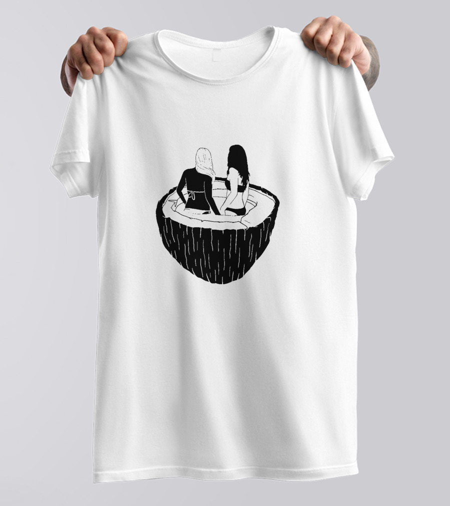 Coconut Dreams Two Women In Half Shell T-Shirt