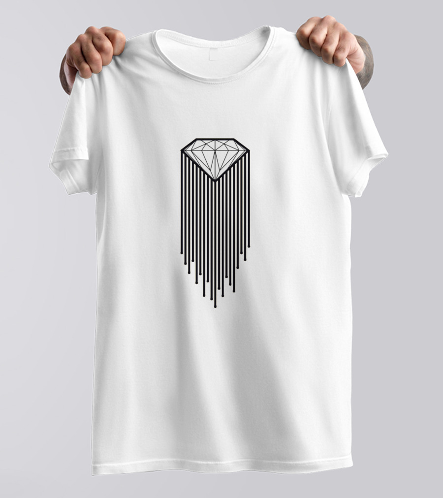 Diamond Drip Graphic With Bold Black Lines T-Shirt
