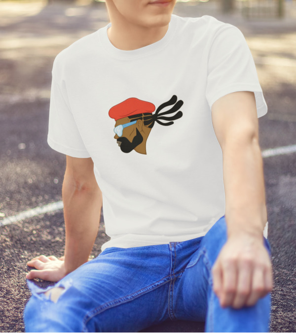 Get Free Major Lazer Cartoon Profile Red Beret Sunglasses T-Shirt