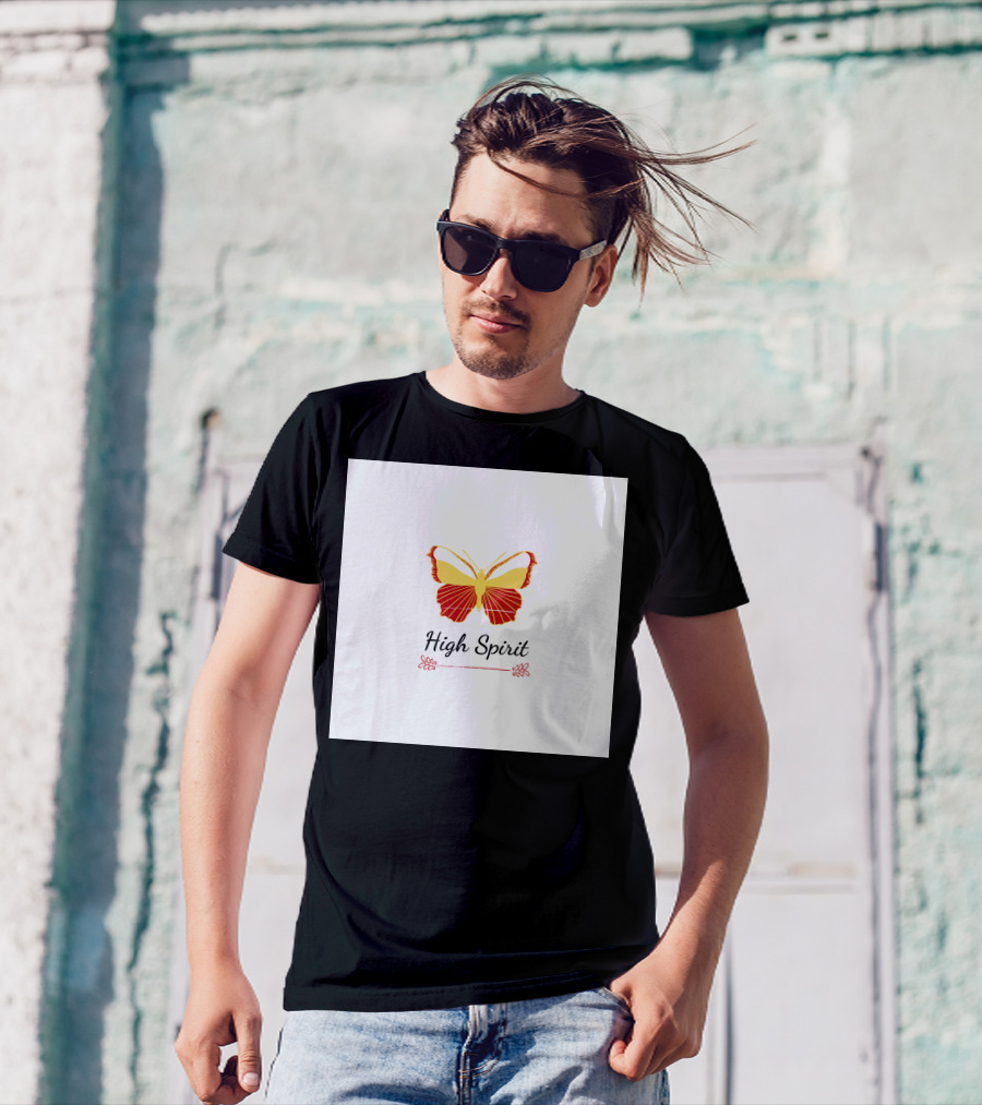 High Spirit Butterfly Red And Yellow T-Shirt