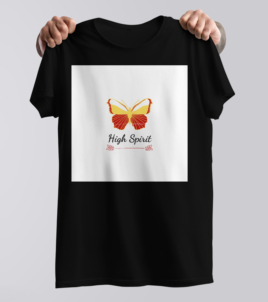 High Spirit Butterfly Red And Yellow T-Shirt