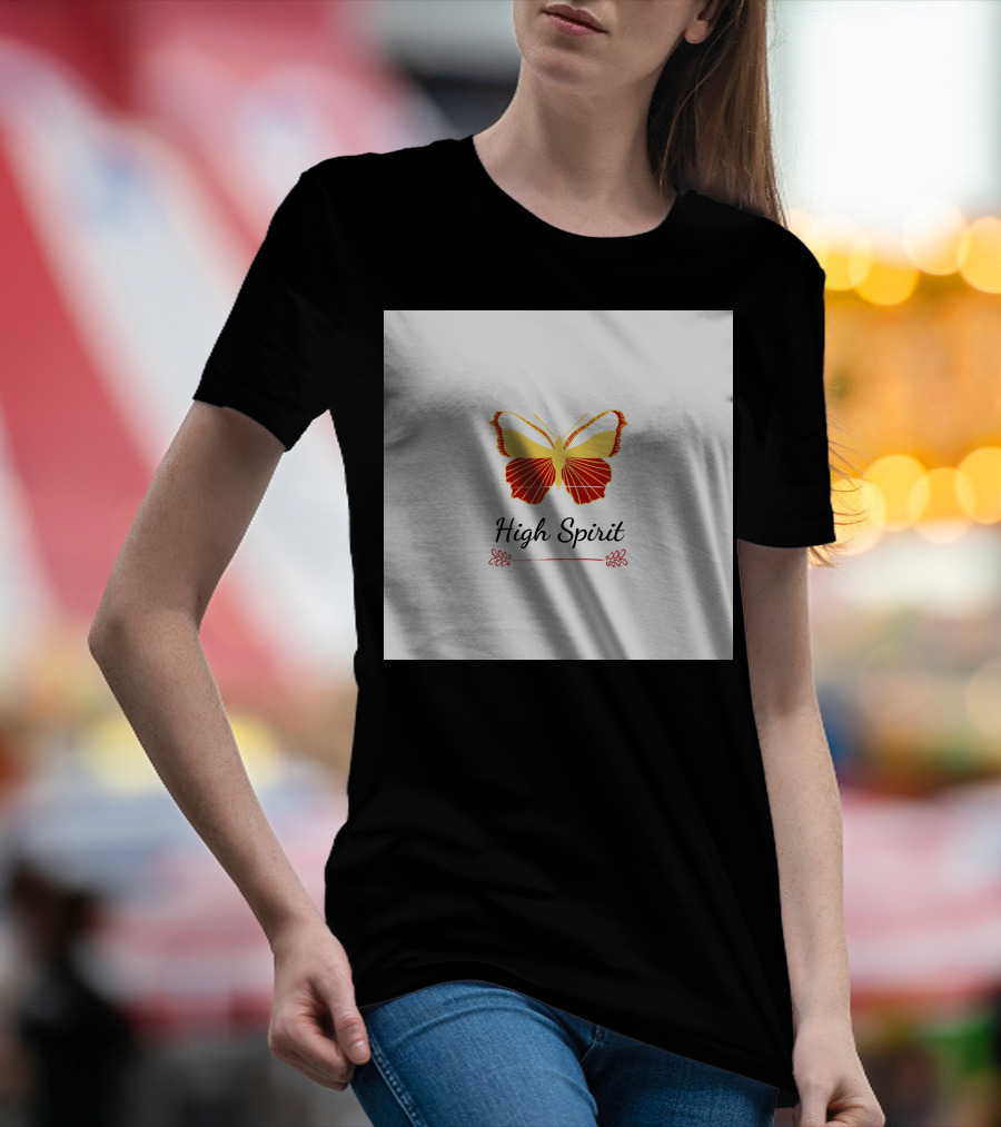 High Spirit Butterfly Red And Yellow T-Shirt