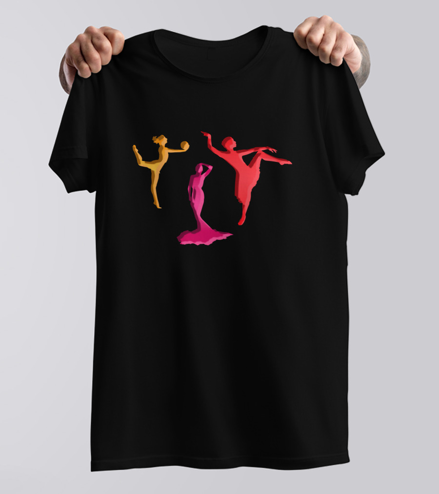 Ladies Dance Silhouettes In Vibrant Colors T-Shirt