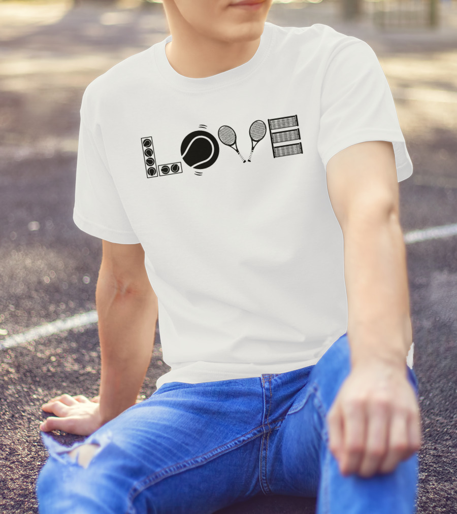 LOVE Tennis Rackets And Ball In Letters T-Shirt