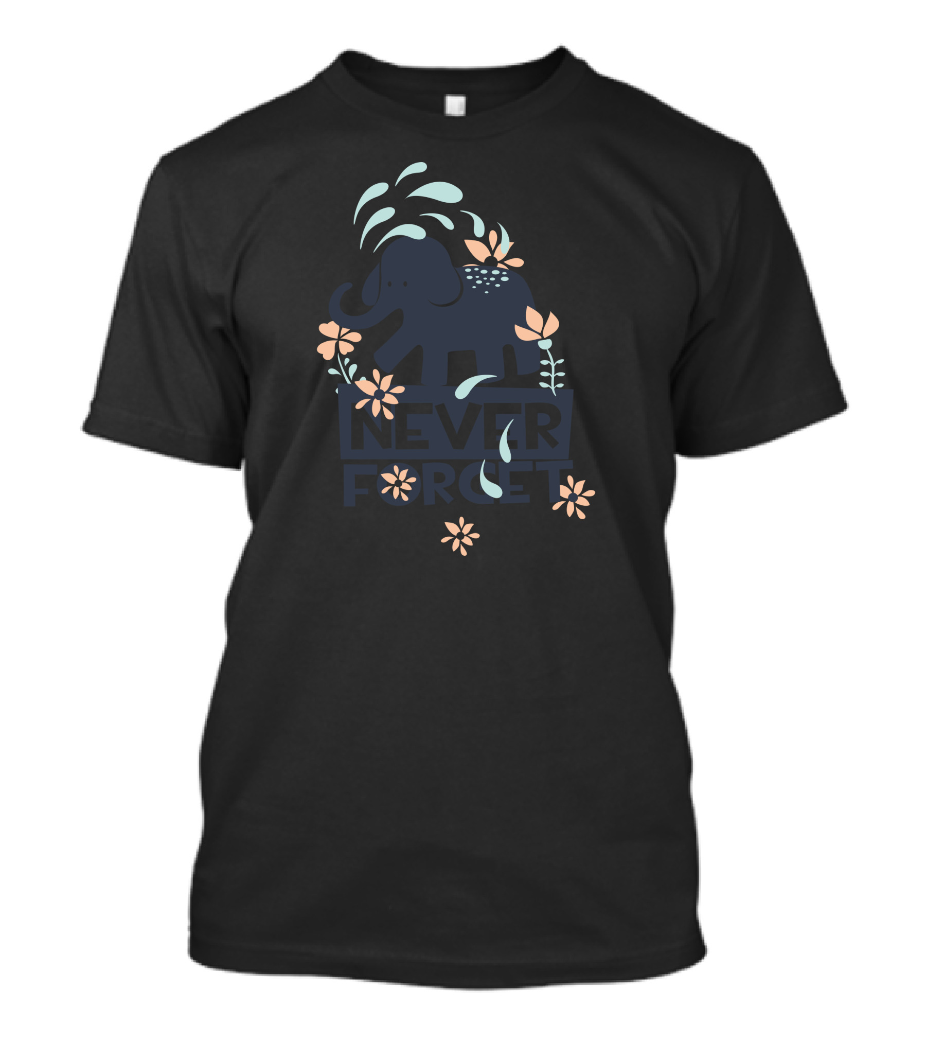 Never Forget Elephants Floral T-Shirt
