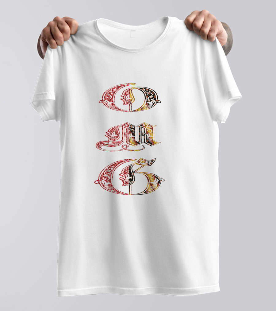 OMG Batik Pattern Typography T-Shirt