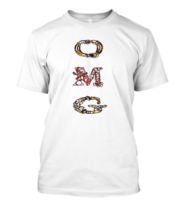 Omg Intricate Patterned Letters T-Shirt