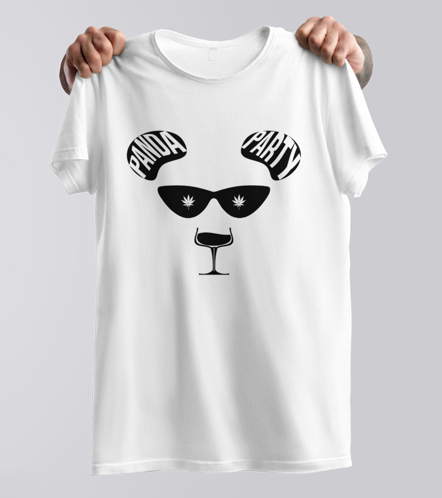 Panda Party Sunglasses Leaf T-Shirt