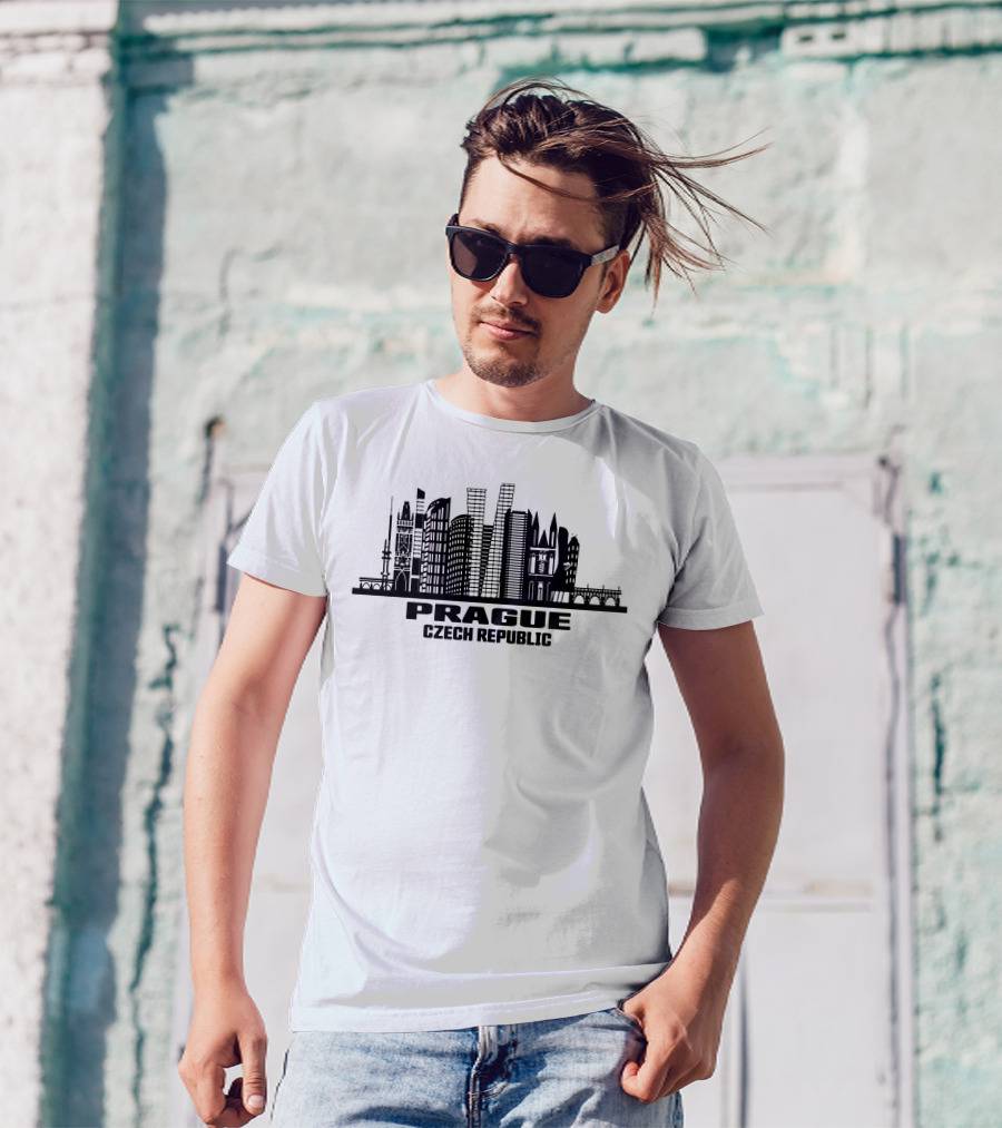 Prague Czech Republic Skyline Landmarks And Architecture T-Shirt