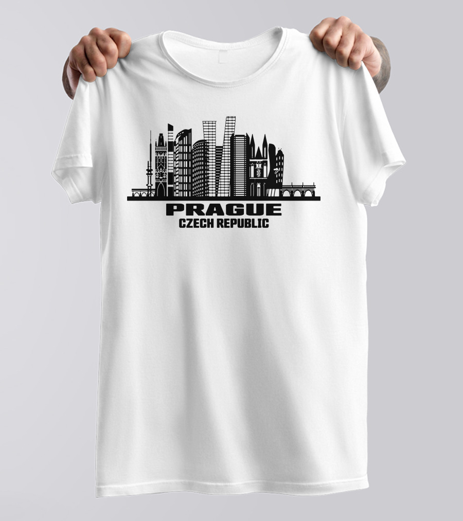 Prague Czech Republic Skyline Landmarks And Architecture T-Shirt