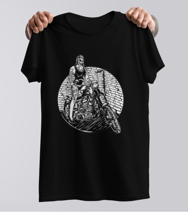 Ride Me Motorcycle Skeleton Tattoo Rider T-Shirt