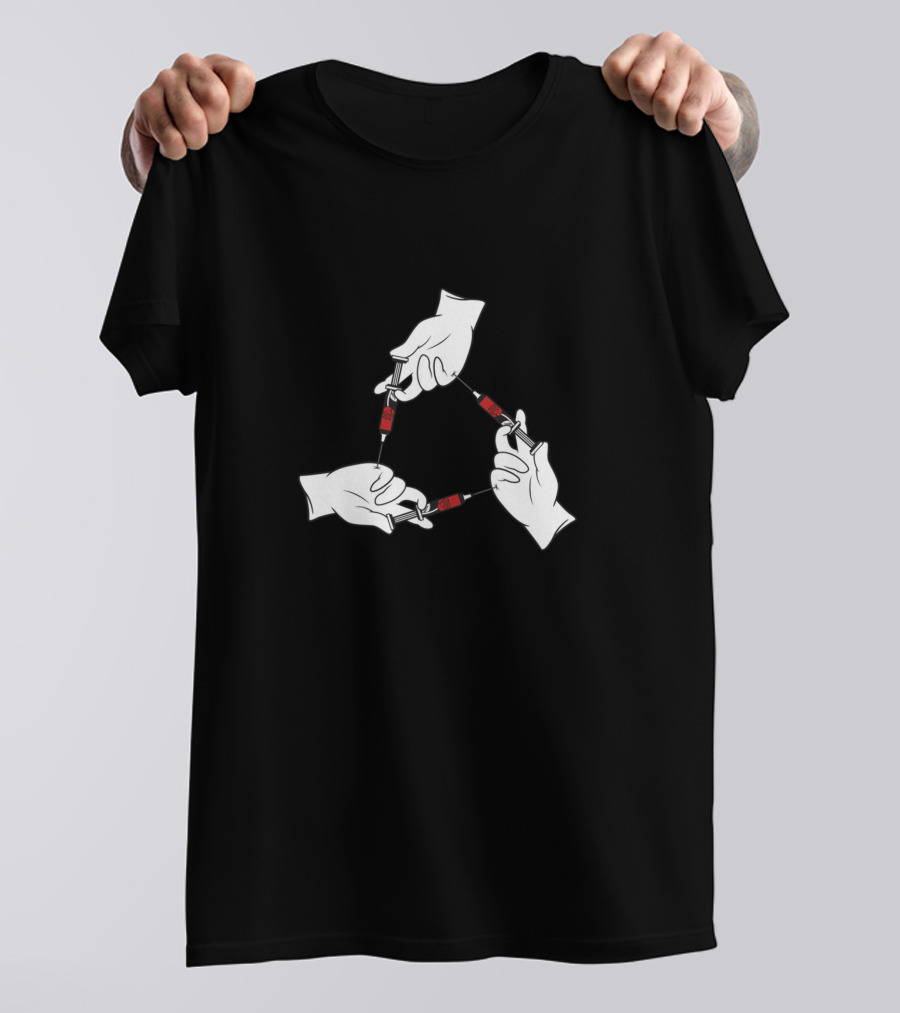 Rose Syringes Triangle Hands T-Shirt