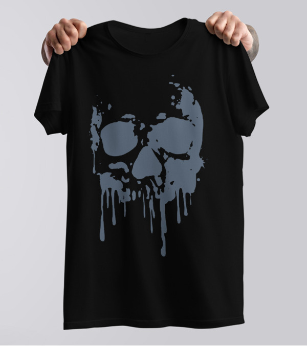 Skull Blood Dripping Paint Effect T-Shirt