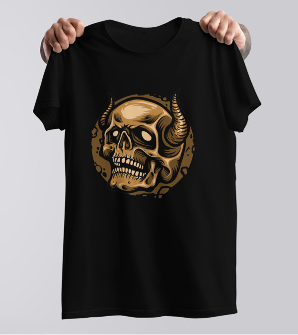 Skull Horn Dark Art Demon Aesthetic T-Shirt