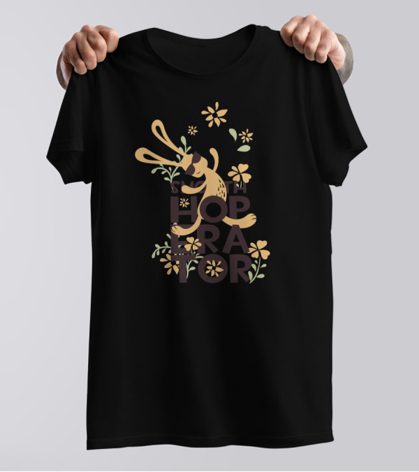 Smooth Hoperator Dancing Bunny With Sunglasses And Flowers T-Shirt