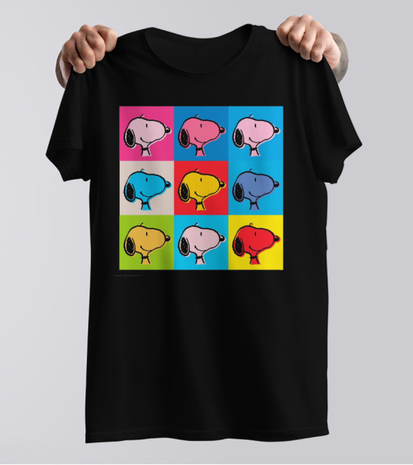 Snoopy Colorful Pop Art Grid T-Shirt