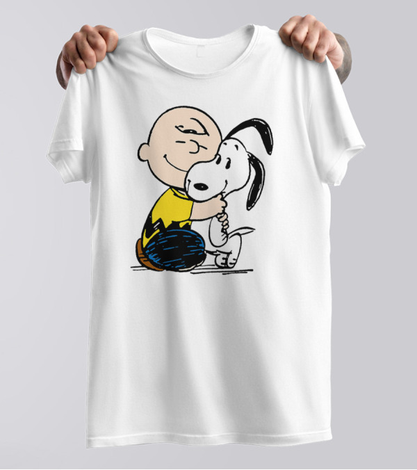 Charlie Brown And Snoopy Hugging Peanuts Characters T-Shirt