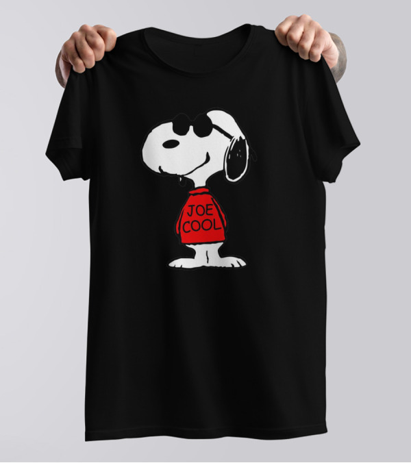 Snoopy Joe Cool Red Shirt Black Glasses Peanuts T-Shirt