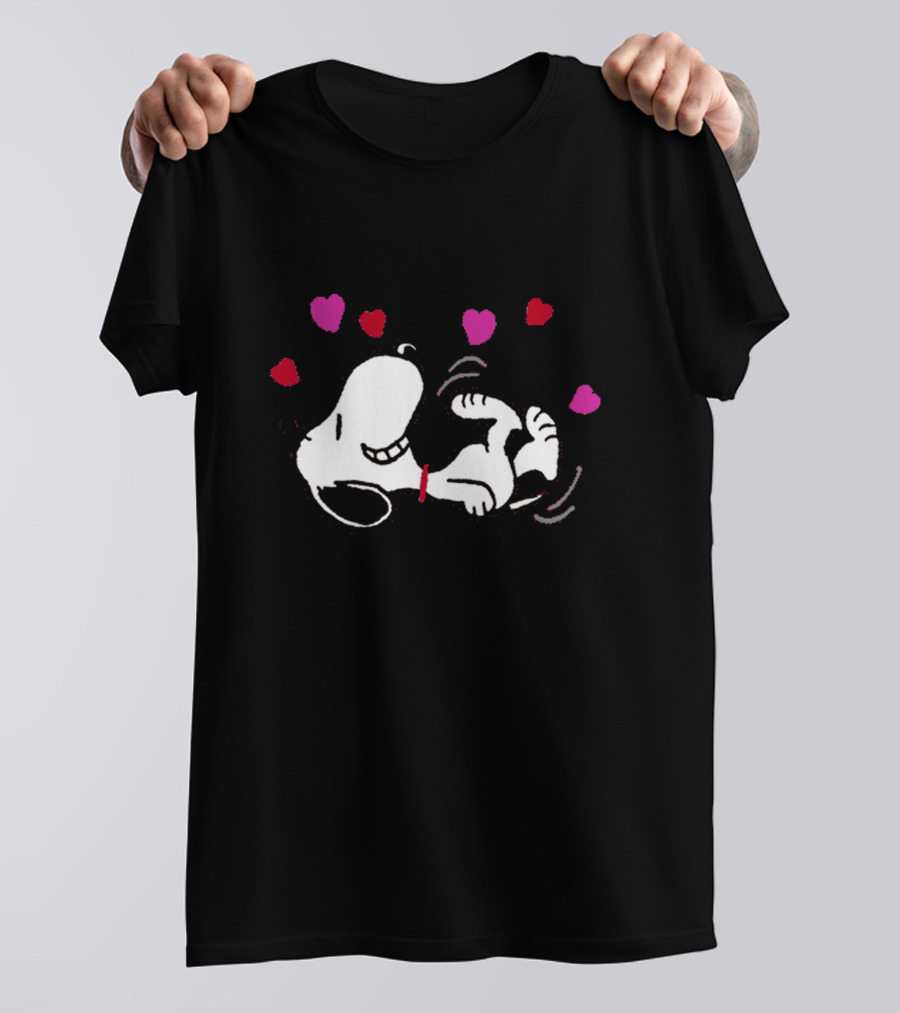 Snoopy Love Valentine Hearts Playful Peanuts T-Shirt
