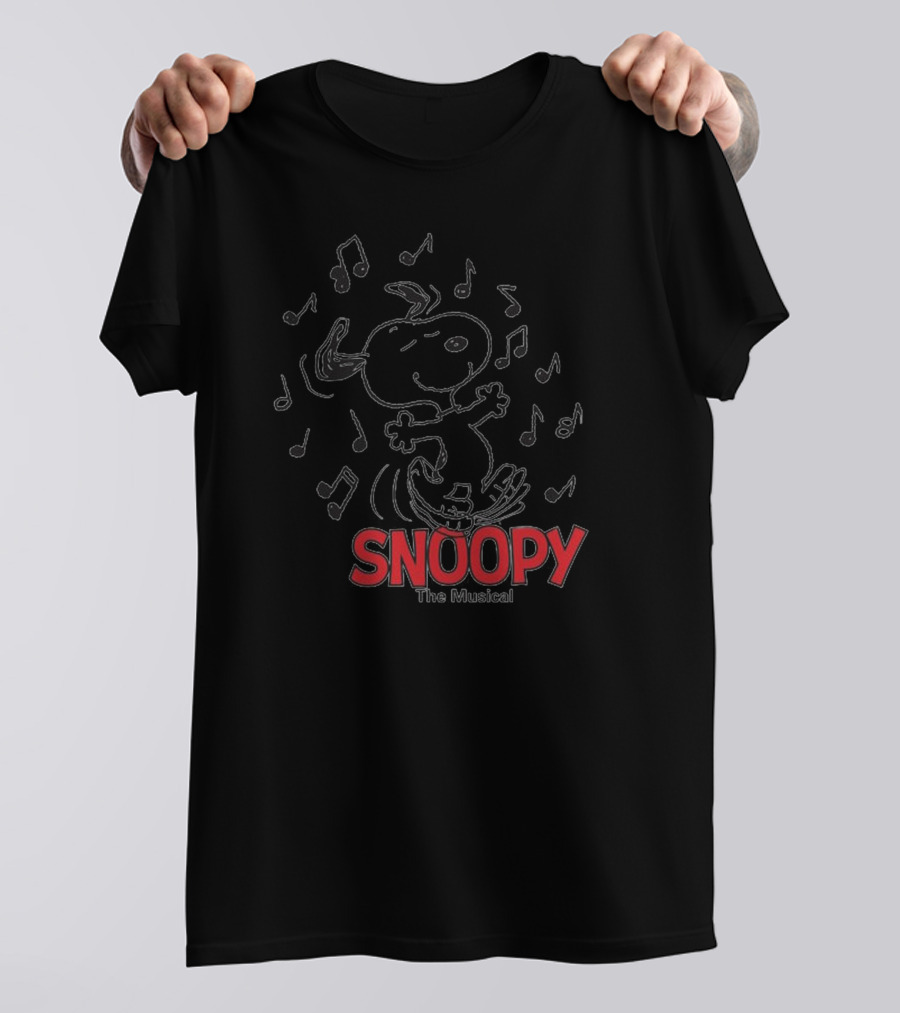 Snoopy The Musical Dancing With Musical Notes T-Shirt