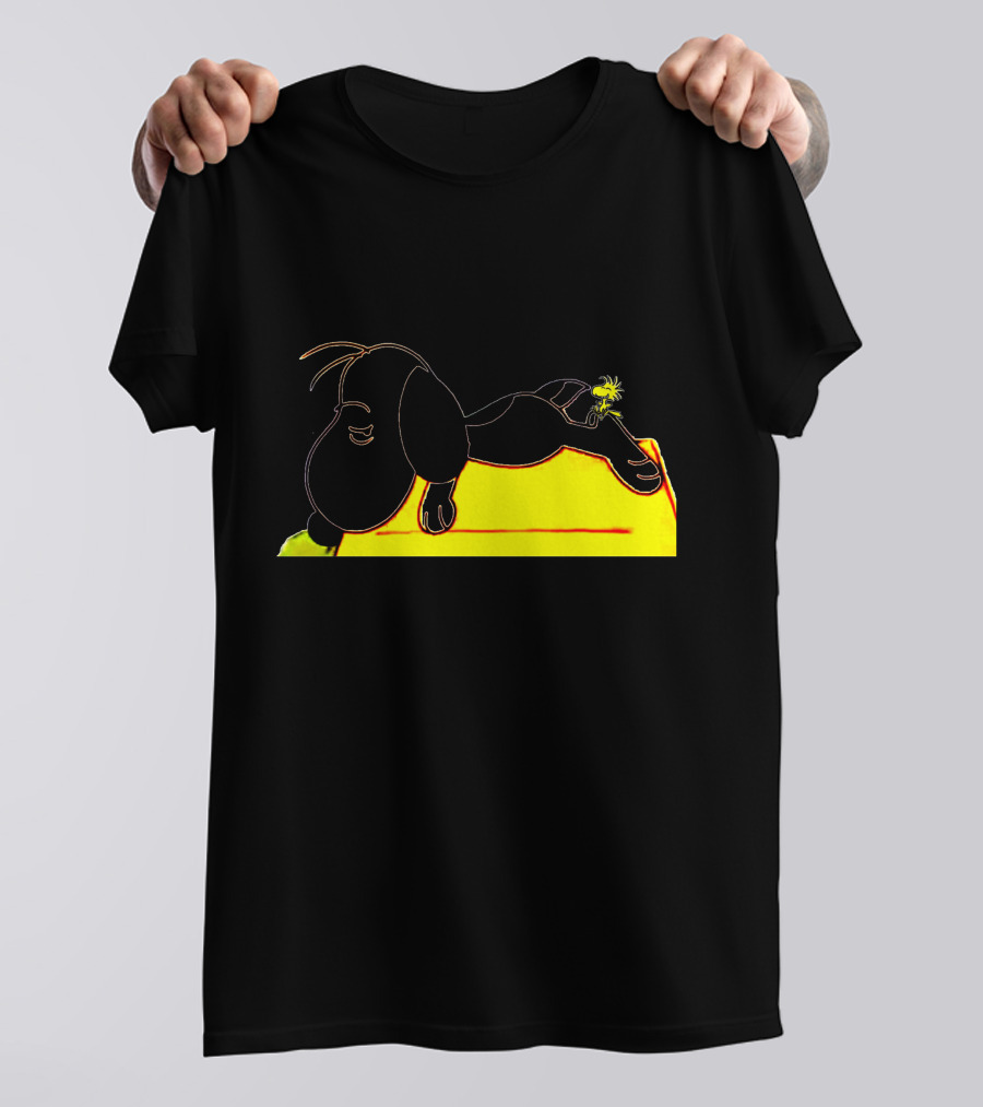 Snoopy Tired Of Feeling Sleeping On Doghouse With Woodstock T-Shirt