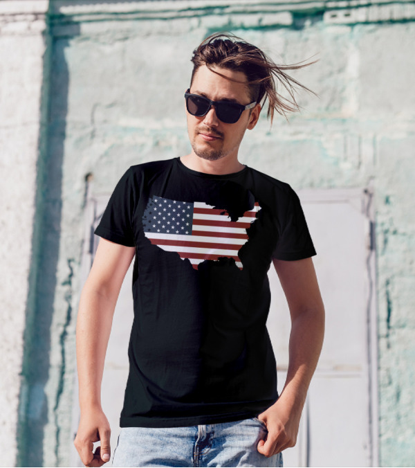 United States Of America Flag Map T-Shirt