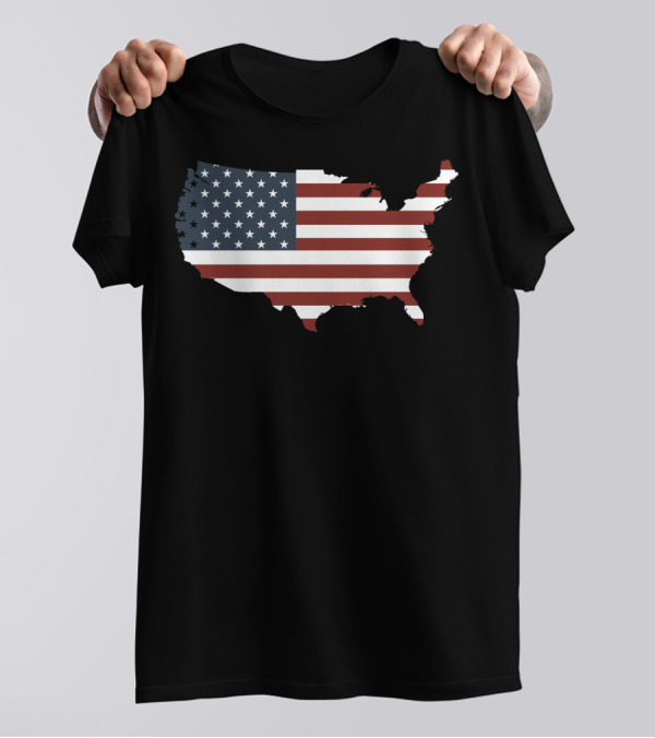 United States Of America Flag Map T-Shirt