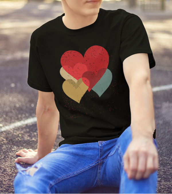 Happy Valentine's Day Vintage Hearts T-Shirt